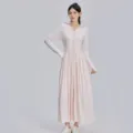 Long hooded sun protection dress for women, lightweight summer outdoor UV-blocking outerwear. - Cinnamon Pink