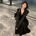 Women long ice silk sun protection clothing slim fit hooded summer thin outdoor sunshade jacket - One Size (45-60kg) / Tops / Black (Upgraded Black Glue Brim)