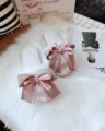 Damen Winter Plüsch Offene Zehen Pantoffeln mit eleganten Handgemachten Schleifen Warm - Größe 37-38 / Weiß