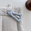 Süße koreanische gepunktete Wassertropfen Seitenhaarspange Entenschnabel für Damen Haar - Großes Dreieck / Blau