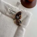 New Chinese style luxury Song brocade butterfly brooch pin vintage aesthetic clothing accessories - Black Butterfly (Random Pattern)