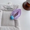 Lila Stoff Haargummis mit blauen Perlen süße Bonbonfarben elastische Haarband Accessoires - Lila