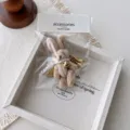 Cute plush bunny pendant with pearl wings sweet bag charm key ring accessory for girls kids - Khaki Rabbit Wing Pendant