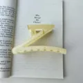 Z-shaped hair claw clip candy color glitter large shark clip for thick hair yellow - Cream Yellow