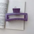 Frühling Sommer transluzente Gelee Farbe Haarklammer große Hai Klammer minimalistisch Styling - Quadratische Haarklammer / 13cm / Dunkellila