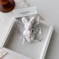 Plush rabbit car keychain bag charm with cute wings, soft texture and exquisite heart pendant. - White Long-Haired Rabbit Wing Pendant