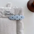 Korean style polka dot teardrop hair clip cute blue duckbill clip for women daily styling hair - BB Ellipse / Blue