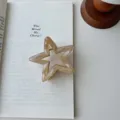 Molla per capelli a stella pentagramma colorata, pinza trasparente glitterata per acconciature. - Marrone chiaro