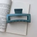 Blauglitzernde Jelly Haarklammer, große Haifischklammer für tägliche elegante Frisuren. - Quadratische Haarklammer / 13cm / Grau