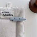 Korean style polka dot hair clip for women, cute light blue snap hairpin accessory for daily wear. - Duckbill Ellipse / Blue
