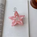 Molla per capelli a stella rosa, artiglio acrilico brillante per elegante acconciatura. - Rosa arancione