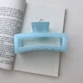 Blue glitter jelly hair claw clip, translucent minimalist shark clip for daily hair styling. - Square Claw Clip / 13cm / Light Blue
