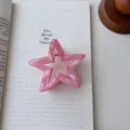 Molletta per capelli a stella colorata, artiglio rosa in PC per donne elegante accessorio - Rosa Pesca