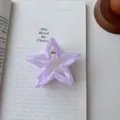 Molla per capelli a pentagramma colorata, pinza squalo stella trasparente, elegante accessorio. - Viola chiaro
