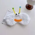 Cute plush sleep eye mask with funny cartoon design, soft and comfortable for daily use. - Colorful Antenna Style / White