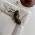 Chinese style Song brocade butterfly brooch retro fabric pin elegant women accessories - Dark Green Butterfly (Random Pattern)