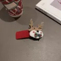 Weihnachten Rentier Haarspange süße Plüsch Cartoon BB Clip festlicher Haarschmuck für Frauen - Roter Samt BB Clip mit Schleife Geweih