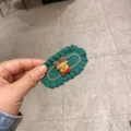 Handgemachte gehäkelte Weihnachts-Rentier-Haarspange grüne Wolle Seitenclip Damen Haarschmuck - Grün mit Elch