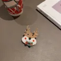 Weihnachten Rentier Haarspange Plüsch Geweih Haarnadel Festliche Haarschmuck für Frauen Mädchen - Schleife Geweih Brosche