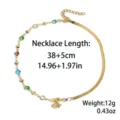 European retro convertible necklace double bracelet dolphin pendant light luxury clavicle chain - Colorful Rhinestone Snake Chain Style (N2608-19)