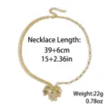Gold tone metal chain necklace with bow pendant, elegant clavicle chain jewelry piece. - Textured Large Flower Style (N2608-18)