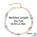 Colorful crystal beaded necklace with pearls, fashion jewelry for women, elegant design. - Ocean Tide Colorful Stone Style (N2606-10)
