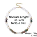 Colorful crystal beaded necklace variant, stylish pearl and gemstone jewelry for women. - Wild Field Colorful Stone Style (N2606-11)