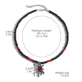 Gotische Halloween zwart-rode kraal halsketting met een mooie spinnenhart hanger. - Rood Zwart Kralen (Spin Hart Hanger)