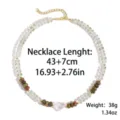 Colorful crystal beaded necklace with heart pendant and gemstone beads for women fashion. - Forest Crystal Style (N2606-12)