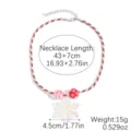 Christmas snowflake pendant necklace with colorful beads and woven cord for women winter - Snowflake Glow Christmas Necklace (N2506-31)