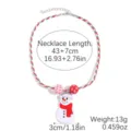 Christmas snowman pendant necklace with colorful braided cord and festive beads for winter. - Winter Snowman Christmas Necklace (N2506-28)