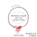 Christmas Santa Claus pendant necklace with red white braided rope and festive holiday beads sku. - Red Cedar Christmas Necklace (N2506-29)