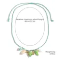 Adjustable braided rope necklace featuring ocean seashell and fish pendants for resort style. - Green Island Dolphin (N2409-37)