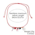 Christmas snowman snowflake pendant necklace red braided adjustable sweater chain jewelry - Christmas Snow Fun Necklace (N2506-26)