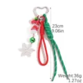 Christmas snowflake braided keychain and bag charm with cute beads and heart clasp. - Colorful Snowflake Woven Style (K2509-4)
