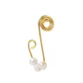 Close up detail view of gold wire wrapped ear cuff and fake nose ring with pearl accents. - 12# Artificial Pearl (Single)