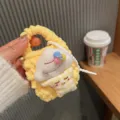 Borsa per cuffie lavorata a maglia carina borsa portamonete peluche cartone animato - Gelato con Strass / Giallo