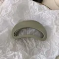 Matte crescent hair claw clip in sage green, elegant large hollow styling clip for daily wear. - Green