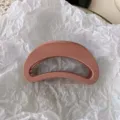Matte crescent hair claw clip in elegant dusty rose color variant for daily styling. - Retro Orange