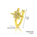 Pendiente de oreja estrella dorada piercing joya variante 1.2cm con piedras circón detalle - E2303-1 Dorado