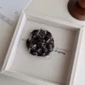 Tweed Camellia Flower Brooch Brown Variant Handcrafted Fabric Hair Pin Accessory - Thickened Coffee Floral Brooch