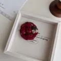 Red Tweed Camellia Brooch Vintage Fabric Flower Number 5 Rhinestone Pin Fashion Jewelry - Thickened Red Floral + Number 5 Brooch