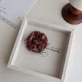 Elegant tweed camellia brooch for women, French style handmade fabric corsage pin. - Thickened Red Coffee Tweed Brooch