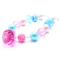 Collier de perles chunky pour enfants avec grand pendentif goutte rose et perles acryliques. - Pendentif Goutte d'Eau Rouge Rose