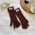 Gemütliche braune flauschige Touchscreen Strickhandschuhe, warme weiche Winter Plüsch Fäustlinge. - Einheitsgröße / Kaffee