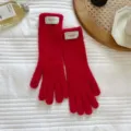 Red knitted gloves soft warm winter touch screen gloves stylish cozy student windproof variant. - One Size / Bright Red
