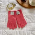 Guantes de punto rosa para mujer otoño invierno cálidos cómodos elegantes puños acanalados. - Talla única / Rosa