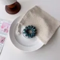 Chouchou élastique en fil de téléphone à carreaux rétro, accessoire de cheveux élégant et mignon. - Carreaux Verts