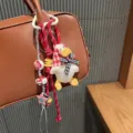 Cute cartoon plush doll keychain bag pendant aesthetic backpack decoration hanging charm - Red Duck