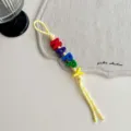 Bunter Buchstaben Perlen Schlüsselanhänger Tasche Anhänger, Dopamin geflochtenes Armband. - Buntes HAPPY Hellgelbes Seil
